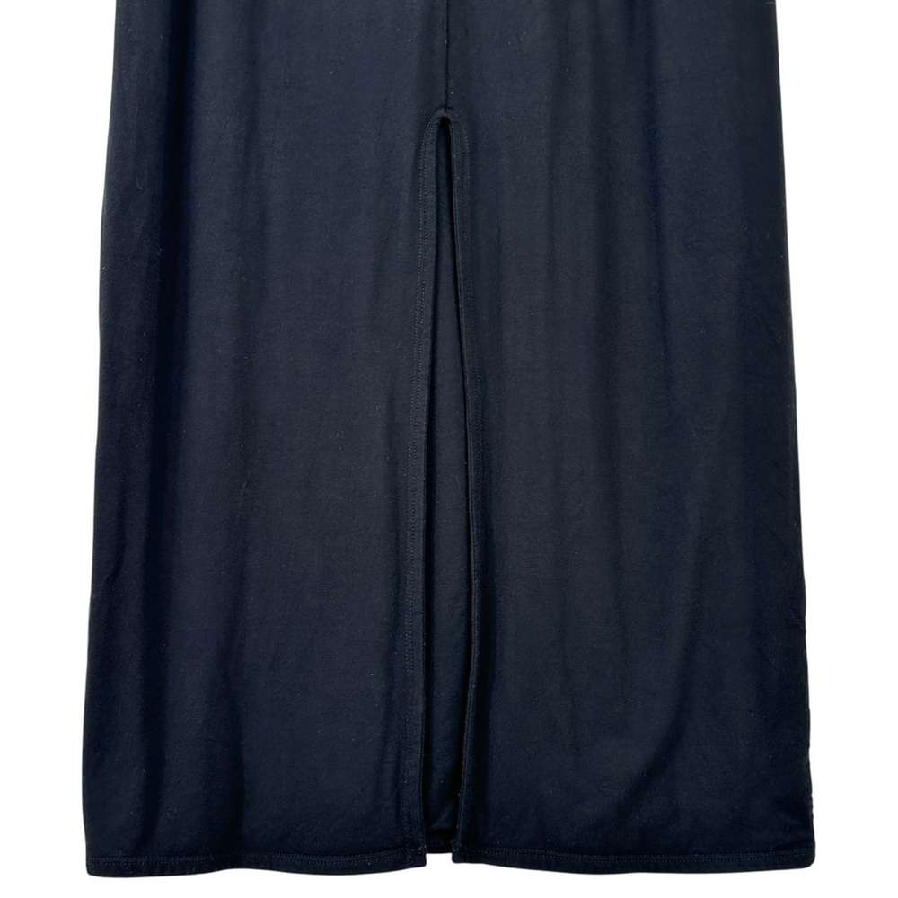 TROIS Kendall Skirt - Black Jersey Knit High Back Slit Midi Skirt sz S - Picture 6 of 12